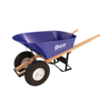 Bon Tool Barrow, Steel 6 Cubic Feet Tray, Double Knobby Tire Wood Handle 11-676